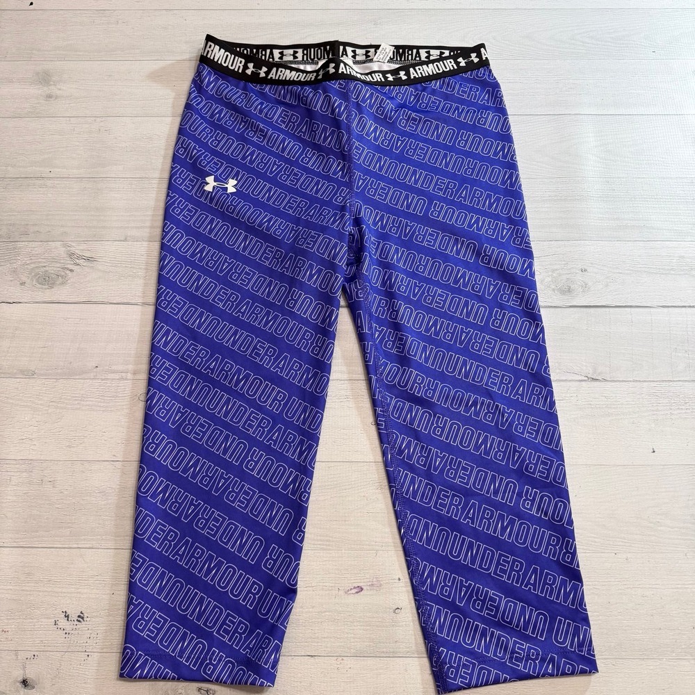 Under Armour girls purple‎ leggings capri length youth large